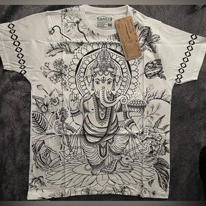 Tantra White Ganesha Graphic T-Shirt NWT M